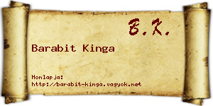 Barabit Kinga névjegykártya
